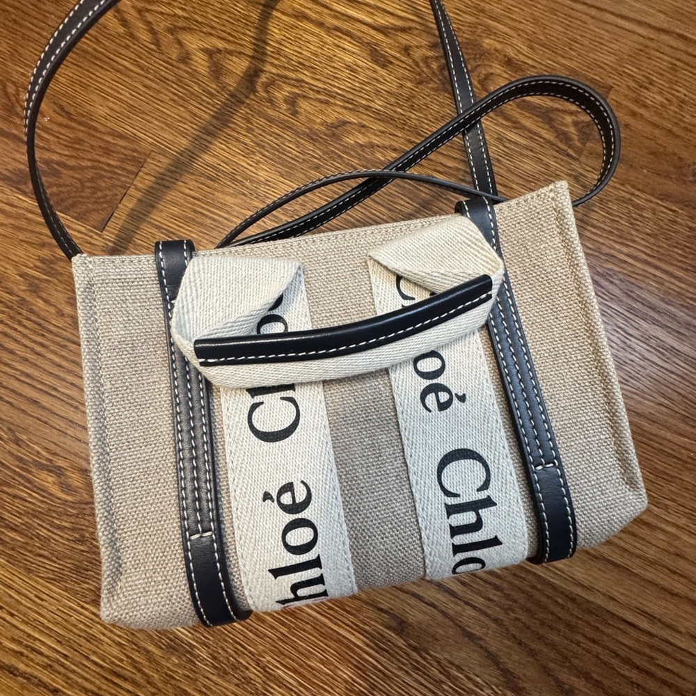 Chloe Beige and Black Tote Bag mini Nano